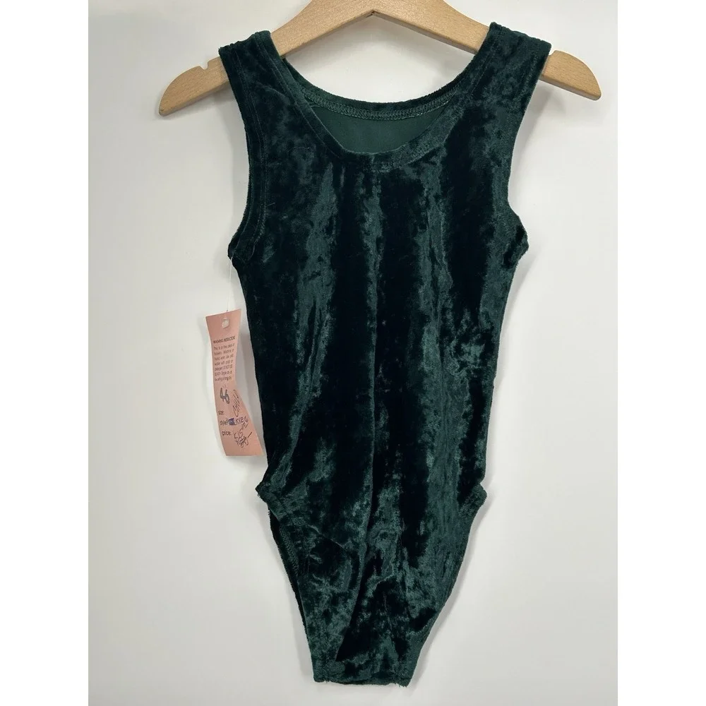 Leotard Dance Girls 4-6 Green Velvet